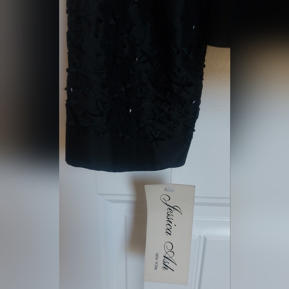 Jessica Ash Black Silk Beaded Designer Jacket/Top, New With Tags, Womens, Size 2 - Picture 9 of 11